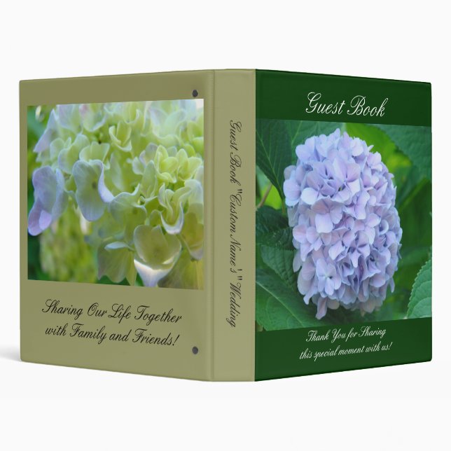 Wedding Guest Book Blue Hydrangea Flower Thank You Binder (Background)