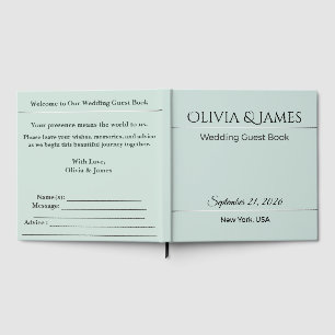 Wedding Guest Book Custom Minimal Elegant