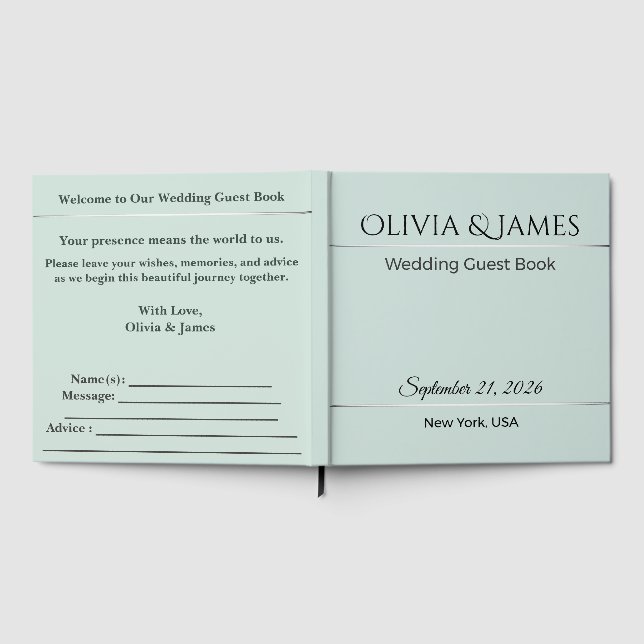 Wedding Guest Book Custom Minimal Elegant (Full)