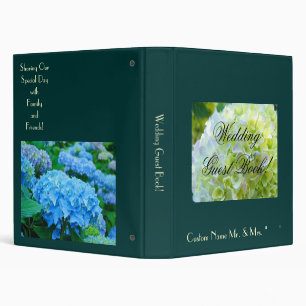 Wedding Guest Book Custom Name Hydrangeas Binder