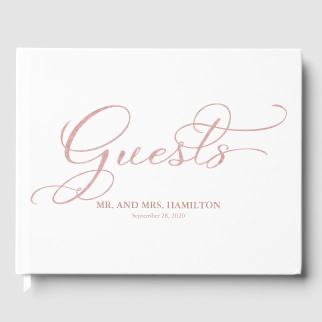 Wedding Guest Book Elegant Calligraphy (Front)