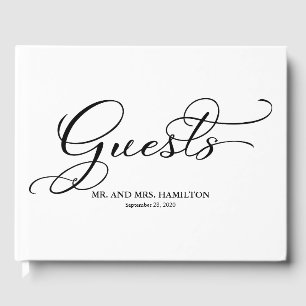 Wedding Guest Book Elegant Calligraphy