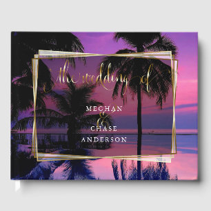 Wedding Guest Book    Exotic Tropical Night Beach