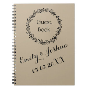 Wedding Guest Book Kraft Rustic Template