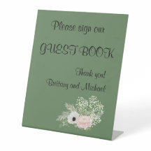 Wedding Guest Book Pedestal Sign