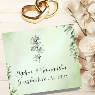 Wedding Guest Book, Personalized Linen Wedding  Book