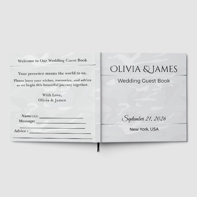 Wedding Guest Book Personalized Memory Keepsake (Full)