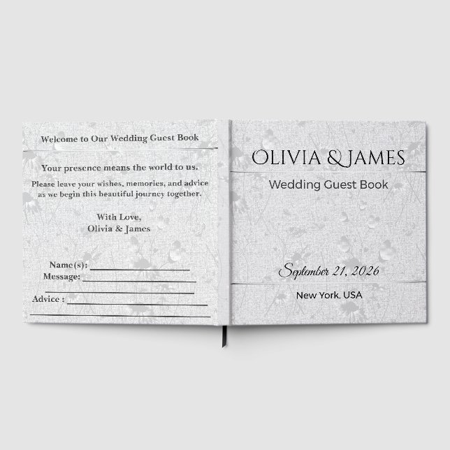 Wedding Guest Book Personalized Memory Keepsake (Full)