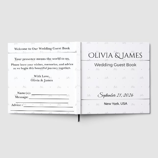 Wedding Guest Book Personalized Memory Keepsake (Full)