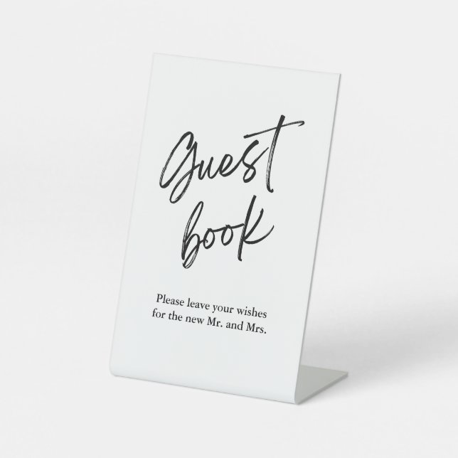 Wedding Guest Book Sign Minimalist Simple Script (Front)