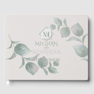 Wedding Guest Book    Silver Sage  Eucalyptus