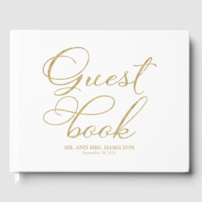 Wedding Guest Book Simple Elegant Calligraphy (Front)