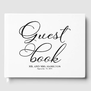 Wedding Guest Book Simple Elegant Calligraphy