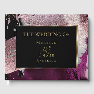 Wedding Guest Book   Stunning Bold Cassis Metallic