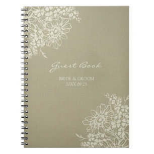 Wedding Guest Book Vintage Floral Notebook