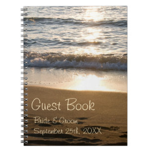 Wedding Guest Book Wave at Sunset Notebook