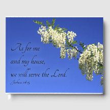 Wedding Guest Book with Flowers & Bible Verse
