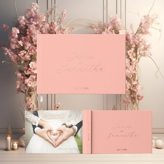 Wedding Guest Foil Notebook | Light Coral Guest Book (Creator Uploaded)