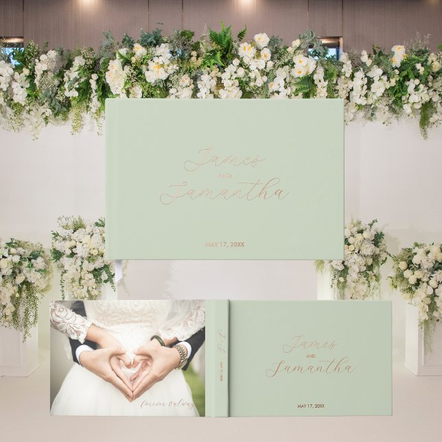 Wedding Guest Foil Notebook | Light Sage Guest Book (Creator Uploaded)