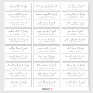 Wedding Guest Names &  Address Modern Simple Chic