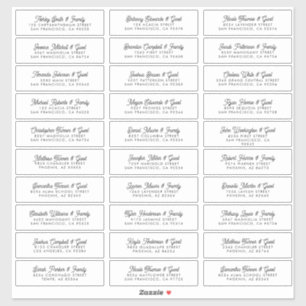 Wedding Guest Names Address Modern Simple Chic