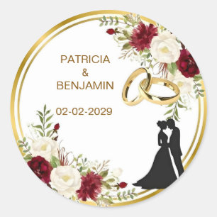 Wedding Guest Names Address Modern Simple Chic Sti Classic Round Sticker