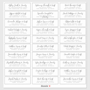 Wedding Guest Names Modern Simple Black and White