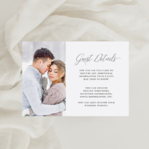Wedding Guest Two Sided Details with Photo Enclosure Card
