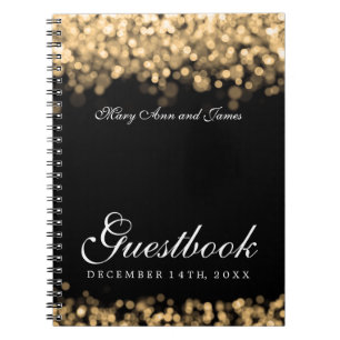 Wedding Guestbook Gold Lights Notebook