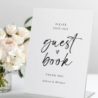 Wedding Guestbook Modern Minimalist Handwriting