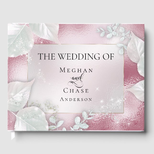 Wedding Guestbook | Pale Burgundy Shimmer (Front)