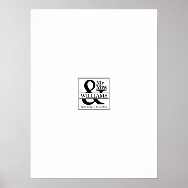Wedding Guestbook Signature Board - Mr & Mrs (Front)
