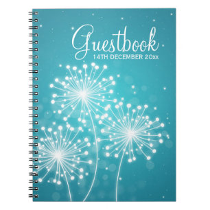 Wedding Guestbook Summer Sparkle Turquoise Notebook