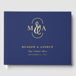 Wedding Guestbook With Ampersand Monogram