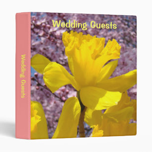 Wedding Guests binder book Yellow Daffodil Blossom
