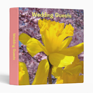 Wedding Guests binder book Yellow Daffodil Blossom
