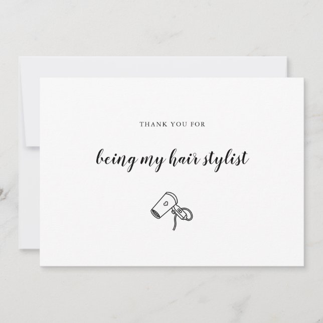 Wedding Hair Stylist Make-up Thank You Card (Front)