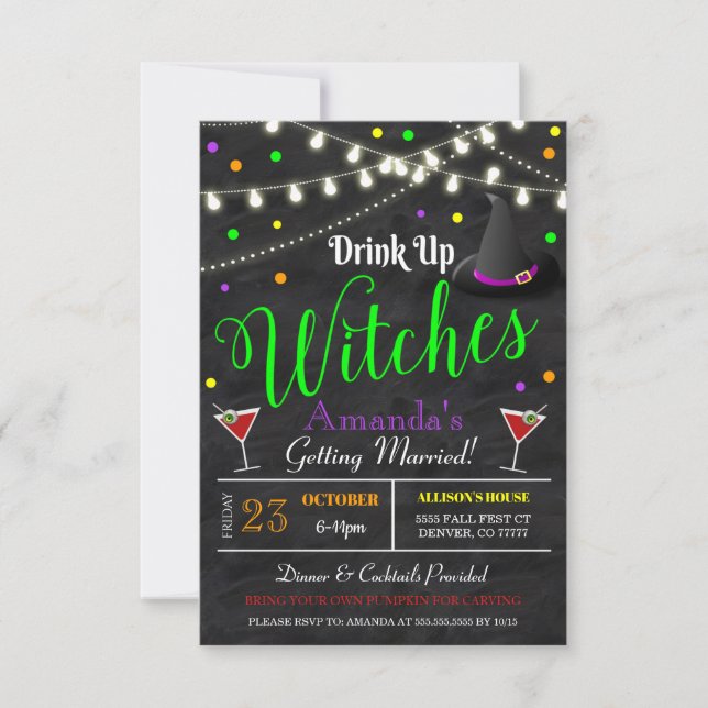  Wedding Halloween Bachelorette Invite (Front)