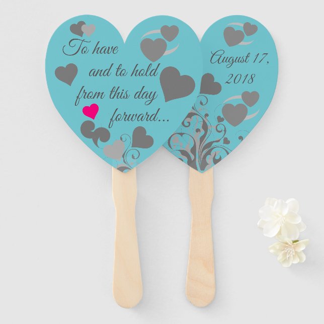 Wedding Hand Fan (Front and Back)