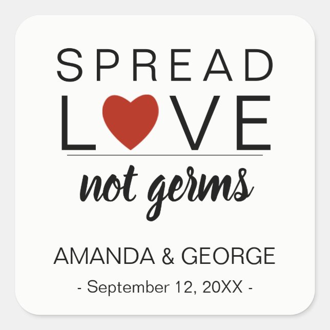 Wedding Hand Sanitizer labels Personalized (Front)