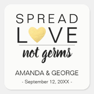 Wedding Hand Sanitizer labels Personalized gold
