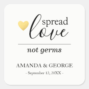 Wedding Hand Sanitizer labels Personalized gold