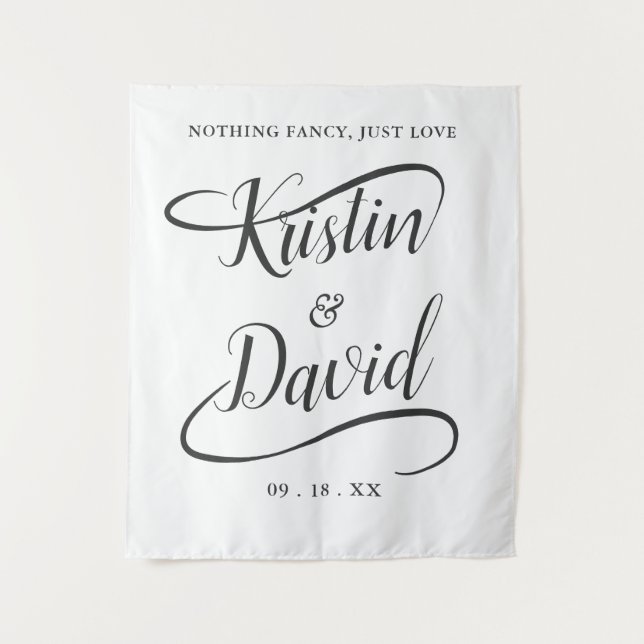 Wedding Handwritten Calligraphy Festive Swash Tapestry (Front)