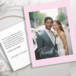 Wedding Handwritten Thank you 1 Photo Postcard