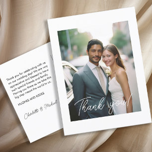 Wedding Handwritten Thank you 1 Photo Postcard