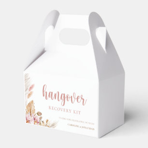Wedding Hangover Kit Pampas Grass Boho Floral Favor Box