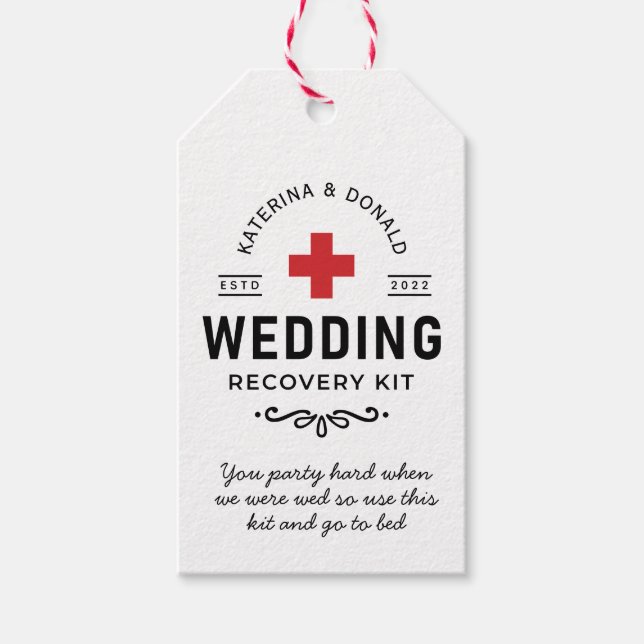 Wedding Hangover Recovery Kit  Gift Tags (Front)