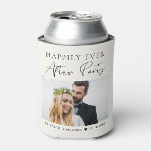 Wedding Happily Ever After Party Photo Cream Can Cooler