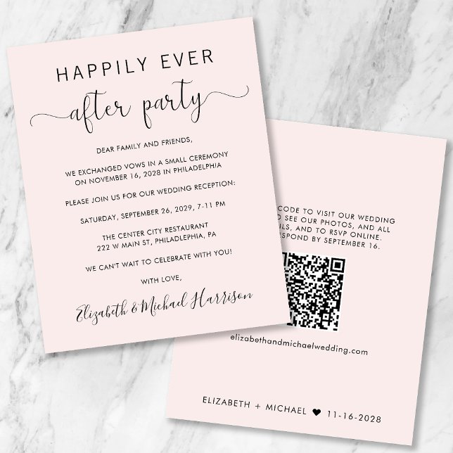 Wedding Happily Ever After Party QR Code Pink (Creator Uploaded)