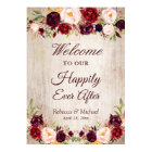 Wedding Happily Ever After Rustic Burgundy Floral